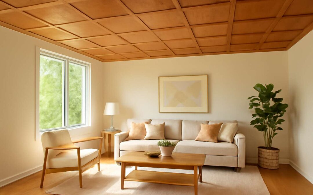 Elevate Interiors with ceiling tiles wood: Rustic charm meets modern design