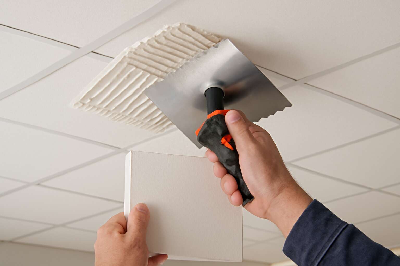 ceiling tiles glue up